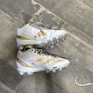 Adidas Adizero White and Gold Football Cleats